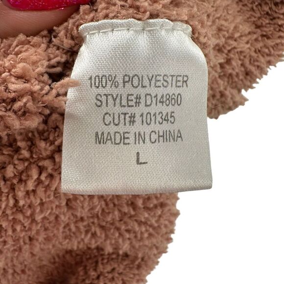 NEST Black Label Dress Cozy Knit Fuzzy Stretch Pencil Midi Size L Taupe Rose - Picture 9 of 9